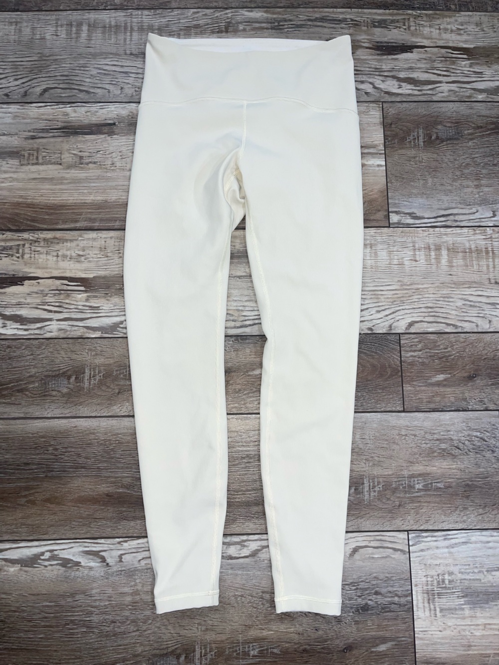 Lululemon Ribbed Contoured High Rise Tight 28” Ivory Size 8 Lined